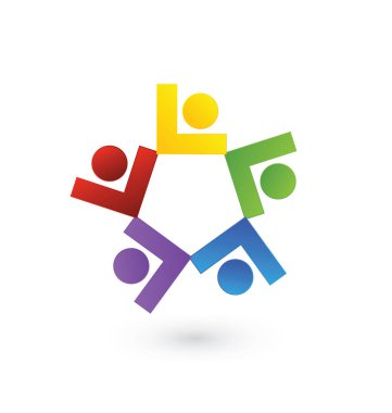 İş grup liderleri, insanlar takım çalışması, vektör logo şablonu