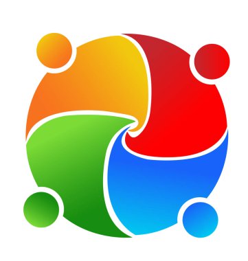 Dostluk takım çalışması insanlar, destek grubu, logo vektör