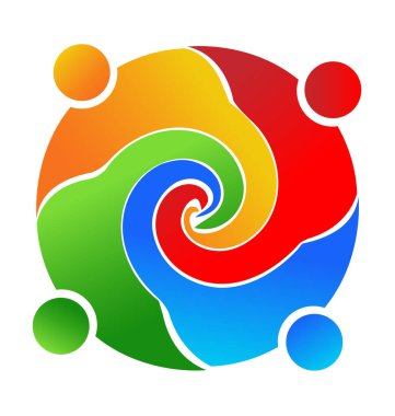 Dostluk takım çalışması insanlar, destek grubu, logo vektör