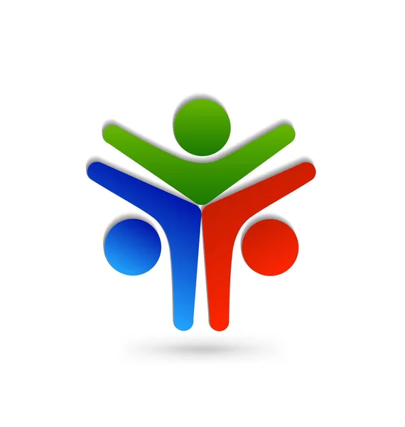 Grupa Ludzi Pracy Zespołowej Silne Partnerstwo Wektor Logo Spotkanie Biznesowe — Wektor stockowy