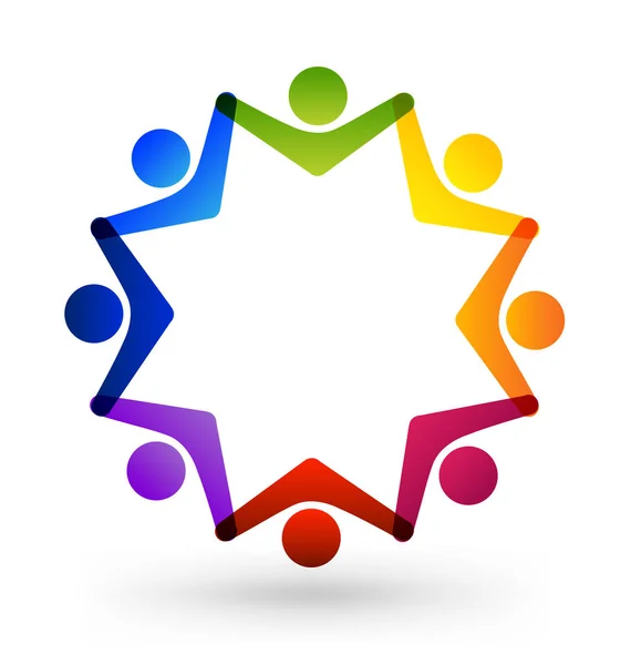 Teamwork Kinder Sternengruppe Vektor Logo Aktivitäten Für Schulgruppen Illustrationsdesign — Stockvektor