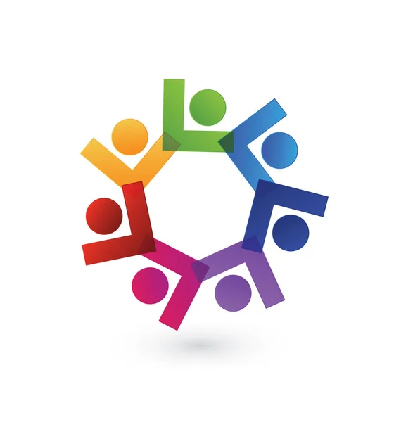 Grupp företagsledare, människor lagarbete, vektor logo ikon — Stock vektor