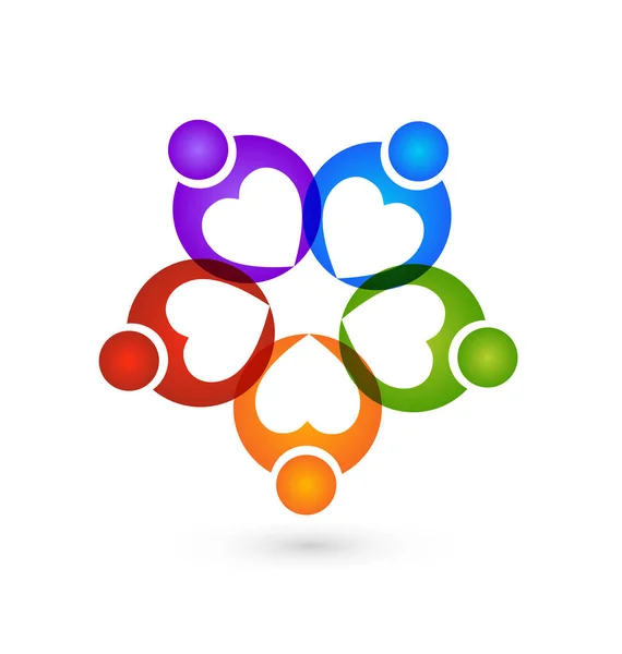 Jótékonysági Emberek Csapat Logo Vektoros Szerető Gondoskodó Csoport Illusztráció Grafikus — Stock Vector