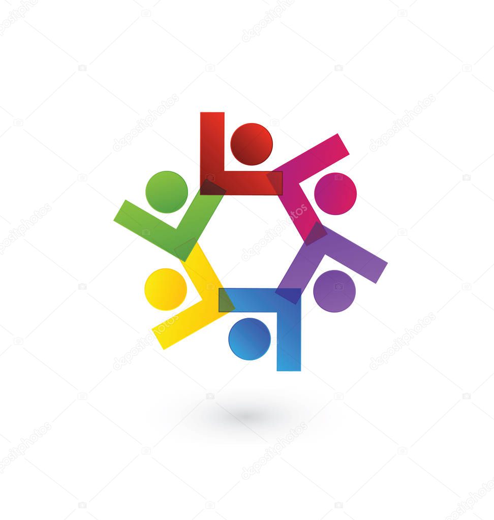 Business group leaders, people teamwork, vector logo