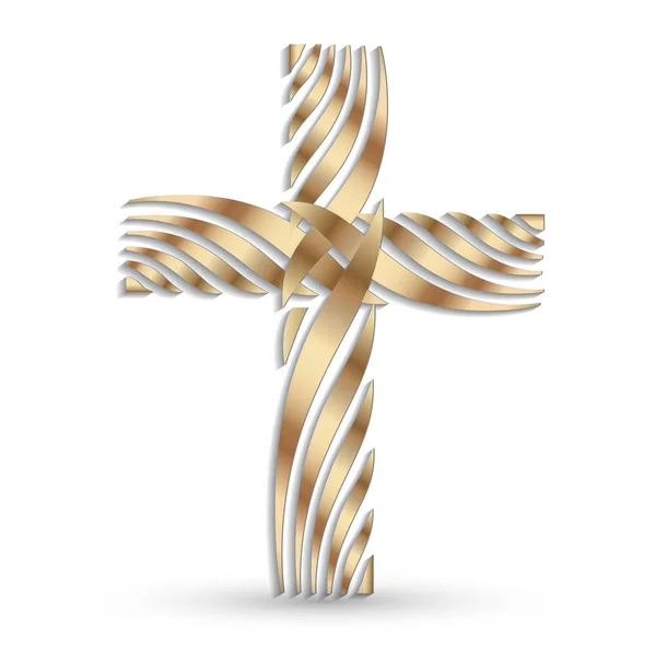 Złoty Krzyż symbol wektor — Wektor stockowy