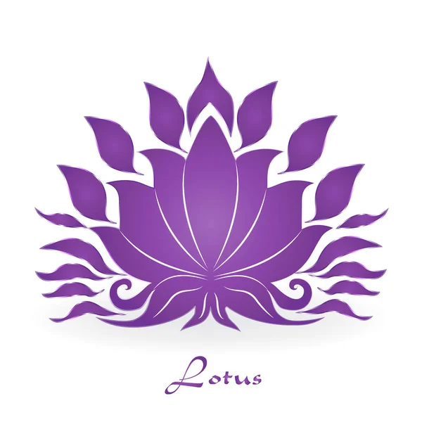 Paarse lotus plant, zen-meditatie, vector icon — Stockvector