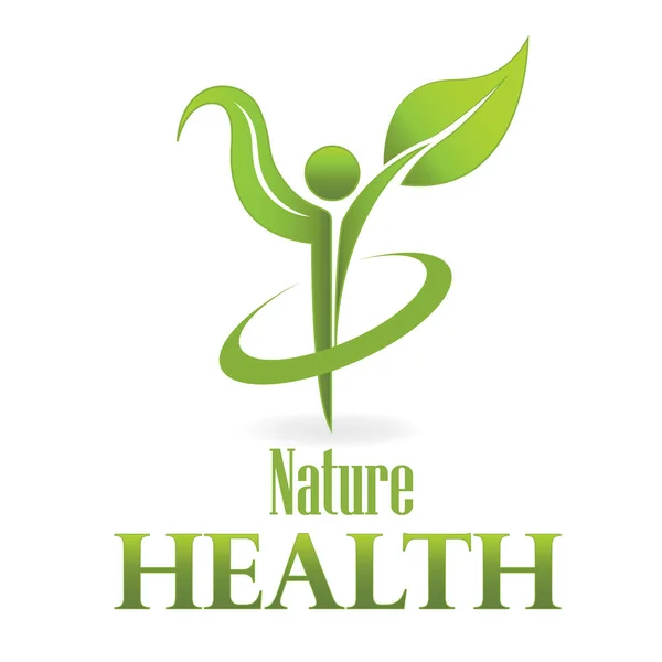 Health nature green leaf care, vector icon — Stock Vector