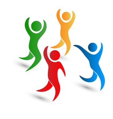 Ekip çalışması dostluk insanlar logosu