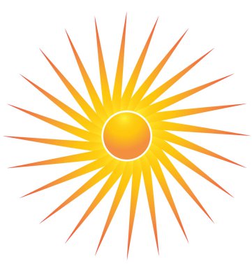 Parlak güneş vektör simgesi