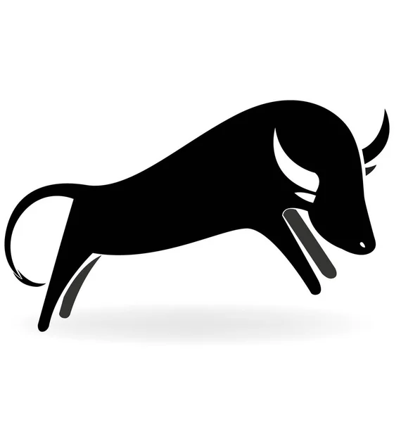 Toro negro vector icono — Vector de stock