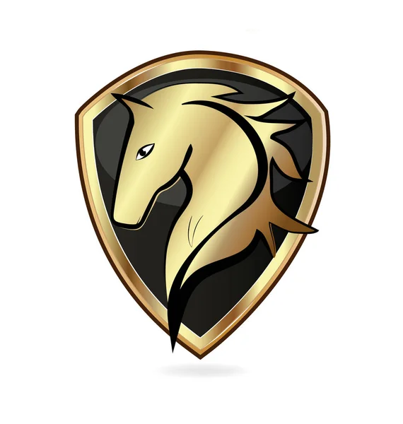 Golden horse έμβλημα εικόνα διάνυσμα — Διανυσματικό Αρχείο