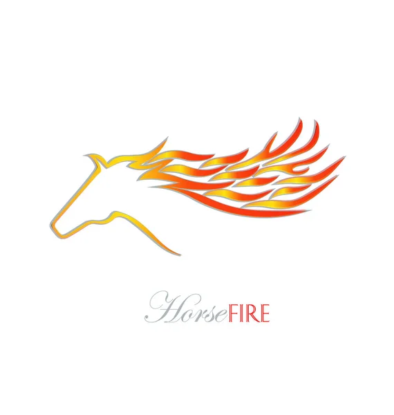 Incendio caballo vector logo — Vector de stock