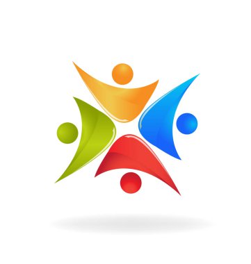 Ekip çalışması yaratıcı eğlenceli insanlar logo simge