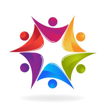 Ekip çalışması yaratıcı eğlenceli insanlar logo simge