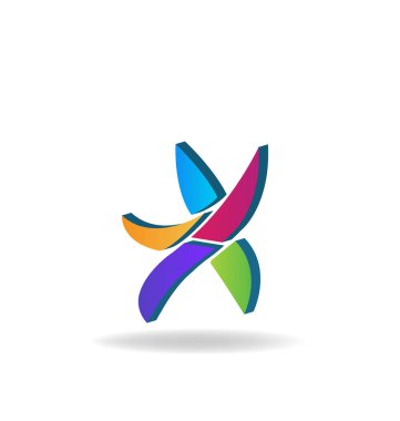 Soyut renkli yıldız logo simge