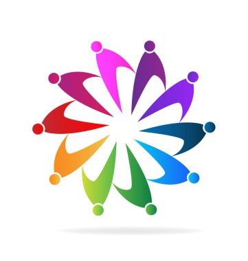 Ekip çalışması güçlü insanlar vektör simgesi