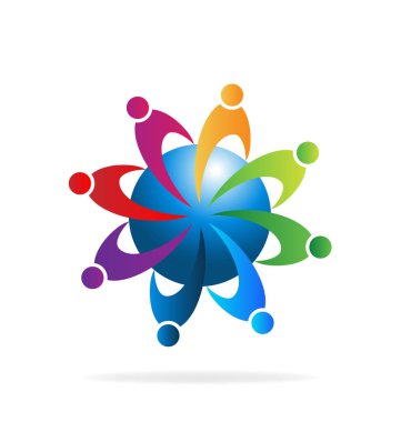 Global iletişim vektör kullanan ekip çalışması kişiler