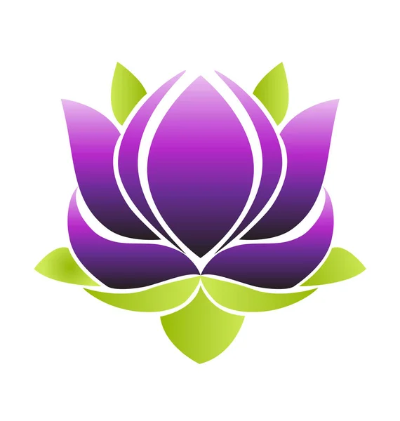 Flor de loto púrpura, icono del vector — Vector de stock