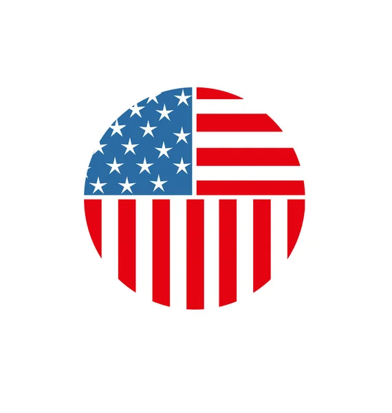 EUA americano círculo vetor pino ícone — Vetor de Stock