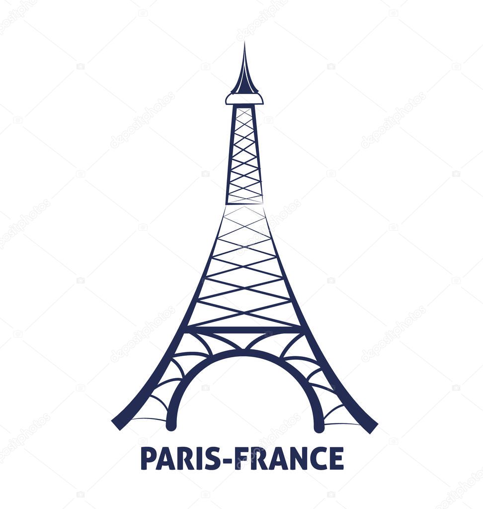 Paris France, Eiffel Tower, vector icon
