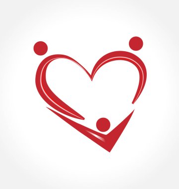 Aile kalp insanlar vektör