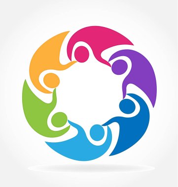 Sevecen bir grup insan, takım vektör simgesi