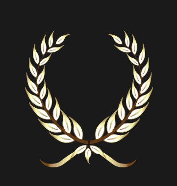 Altın defne izole vektör