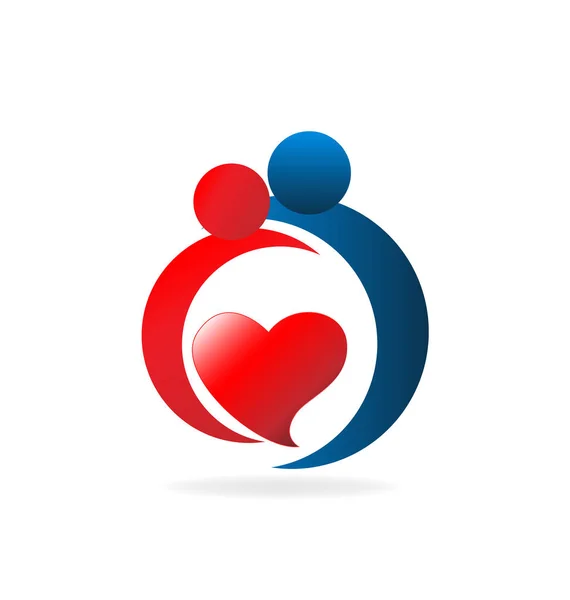 Liebendes Paar, valentine Logo Icon Vektor — Stockvektor