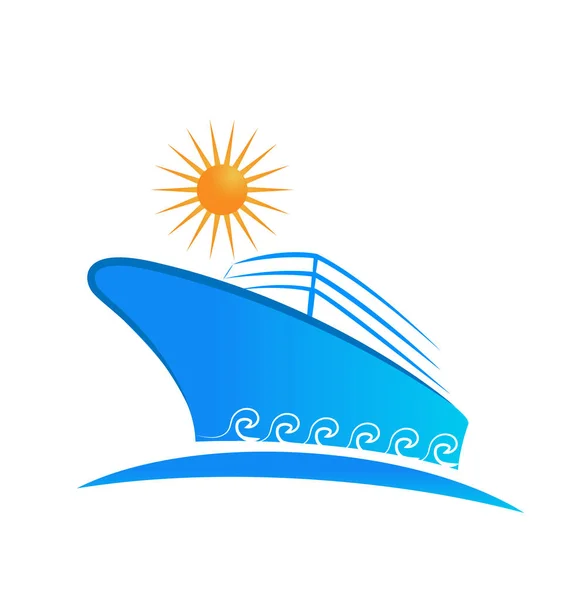 Cruise schip vakantie, vector geïsoleerde pictogram — Stockvector