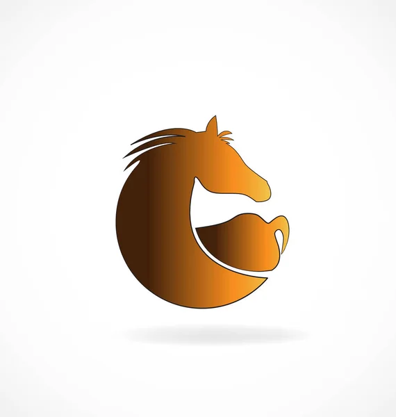 Caballo marrón aislado vector icono — Vector de stock