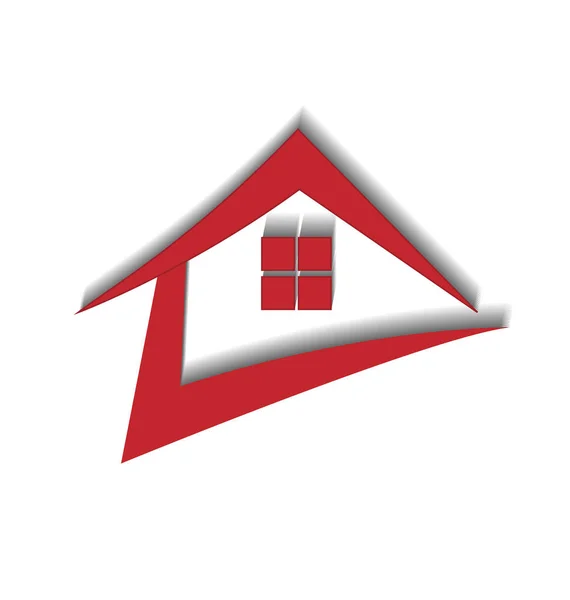 Rött hus Fastigheter dynamisk vektor logo — Stock vektor