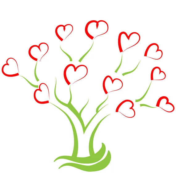 Tree filled with hearts, creative vector — Stock Vector