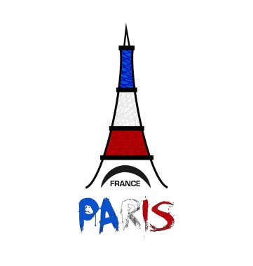 Paris Fransa, Eyfel Kulesi, vektör simgesi