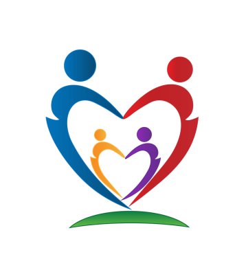 Sevgi dolu aile insanlar rakamlar, vektör simgesi