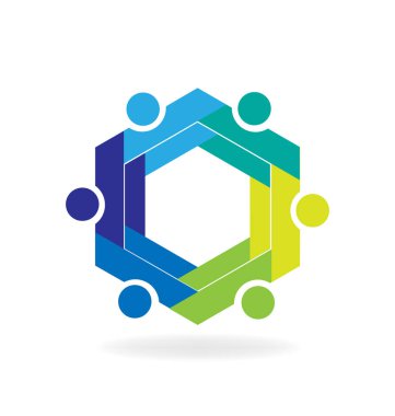 Takım çalışması iş altıgen sembol