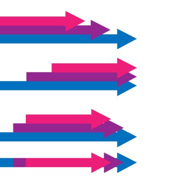 Doğru bir yön vektör işaret eden oklar iş