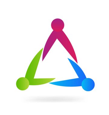 Üçgen ekip çalışması kişi simgesi