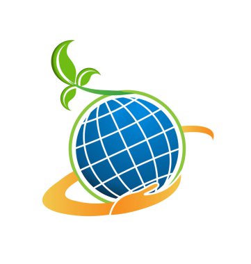 Doğal bitki teknolojisi küre simgesiyle