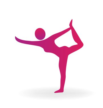 Kadın gimnastic fitness spor poz logo vektör