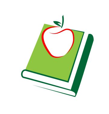 Kitap, simge tasarlamak yığını ile elma