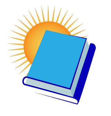 Kitap ile birlikte güneş vektör yığılmış