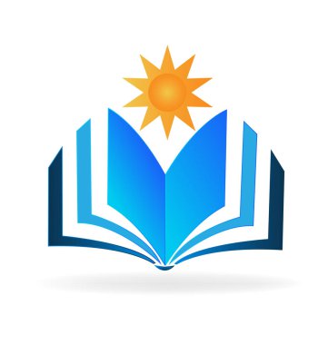 Güneş yıldız ve kitap vektör