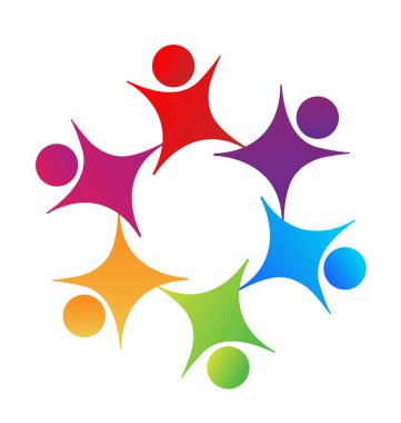 Neşeli oynak çocuk okul grubu, simge