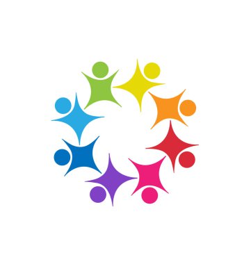 Neşeli oynak çocuk okul grubu, simge