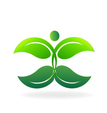 Organik yeşil simge vektör yapraklar