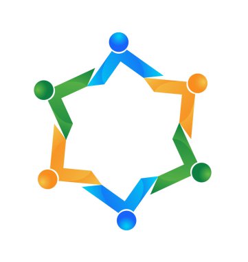 Altıgen şekil iş takım vektör