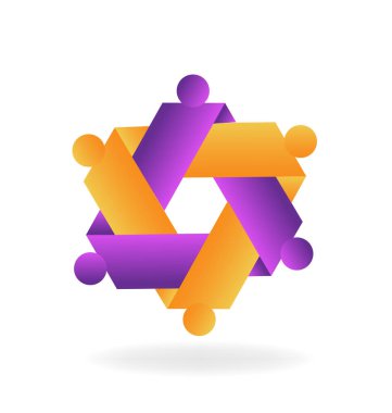 Altıgen soyut ekip çalışması simgesi