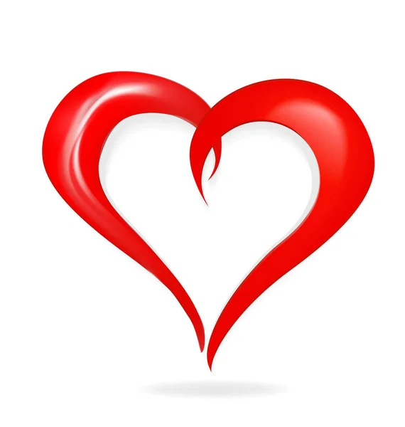 Rött hjärta symbol vector ikonen — Stock vektor