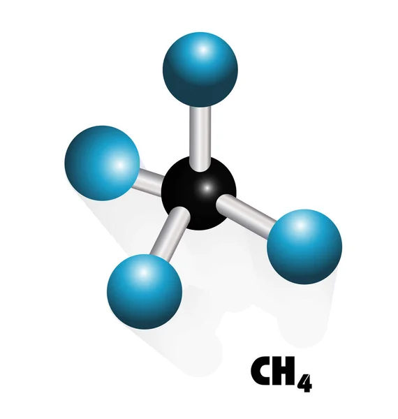Metano molécula vector icono — Vector de stock