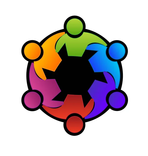 Grupo de trabajo en equipo reunión vector símbolo — Archivo Imágenes Vectoriales